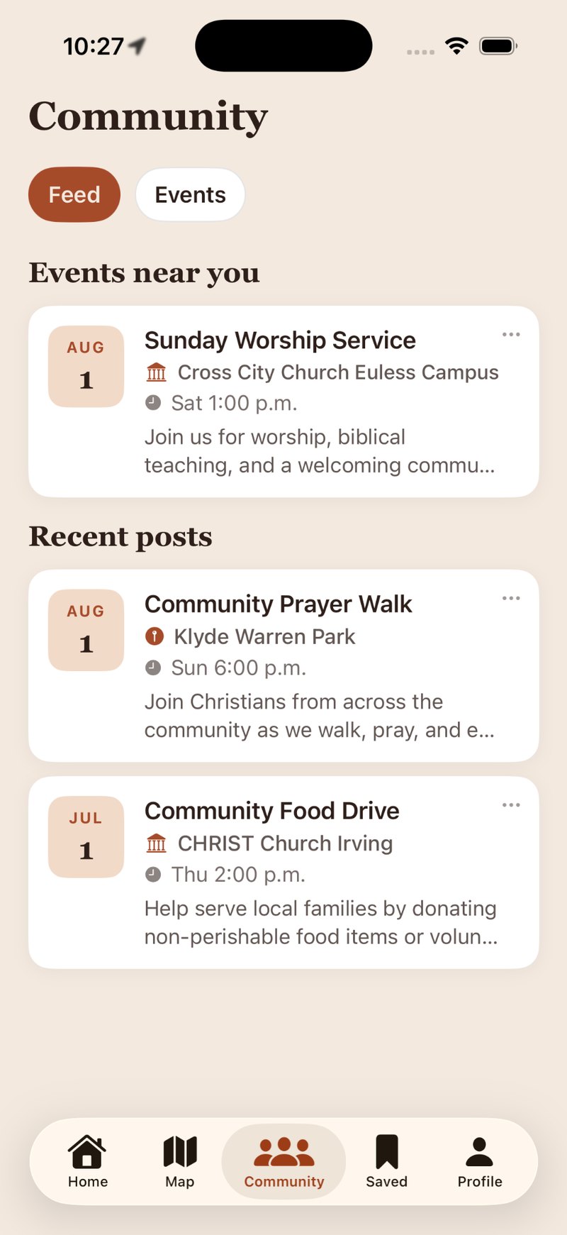 FaithMap community feed
