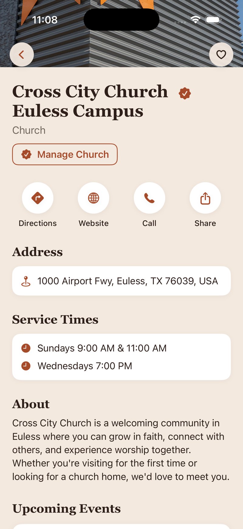 Verified church profile